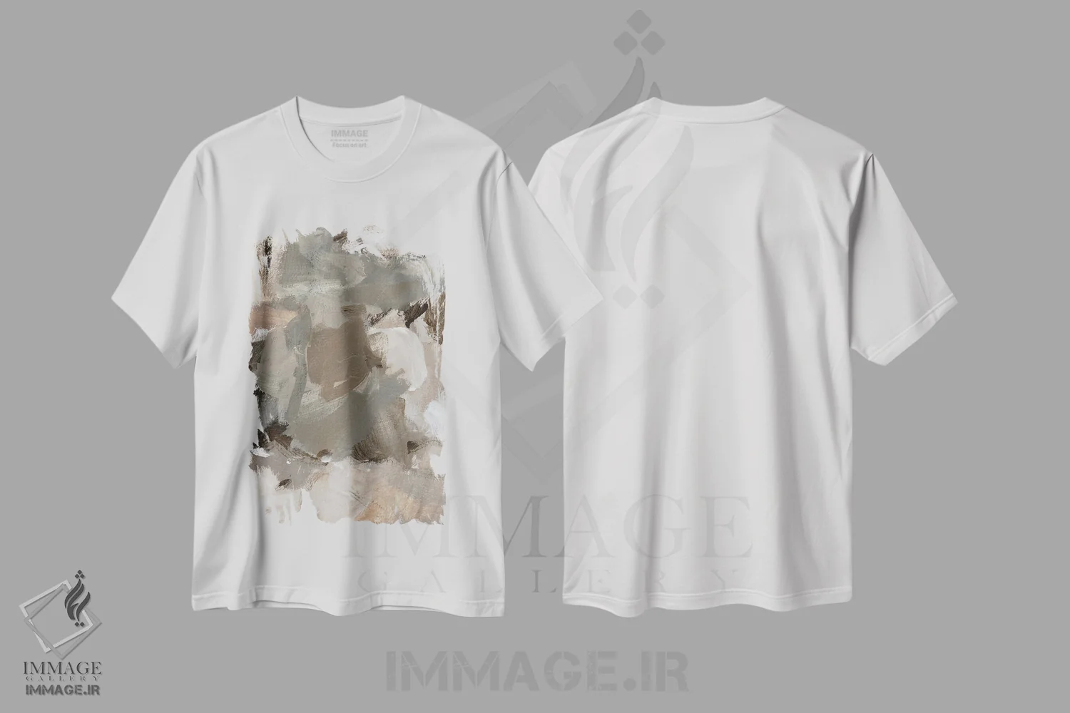 تیشرت سفید طرح دار قهوه I اثر کریستینا لانگ | immage.ir