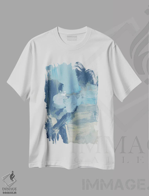 تیشرت سفید طرح دار باران II اثر کریستینا لانگ | فروشگاه ایماژ