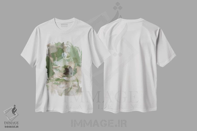 تیشرت سفید طرح دار چای سبز I اثر کریستینا لانگ | immage.ir