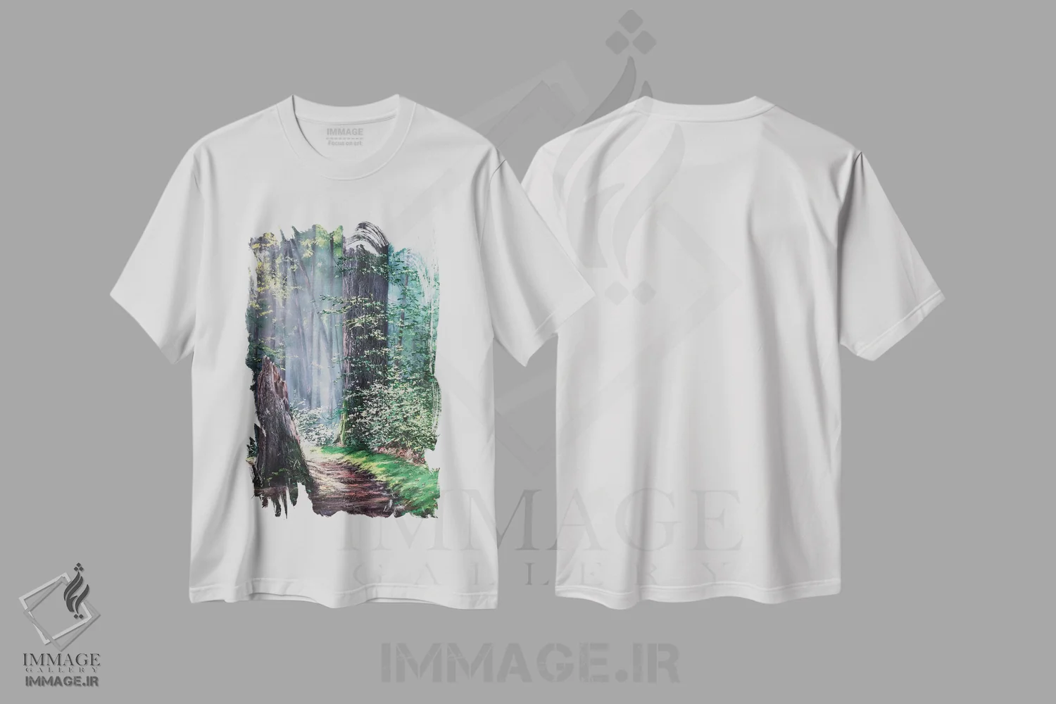 تیشرت سفید طرح دار از میان جنگل بکر، دکور معاصر اثر کریستوفر لیتر | فروشگاه ایماژ