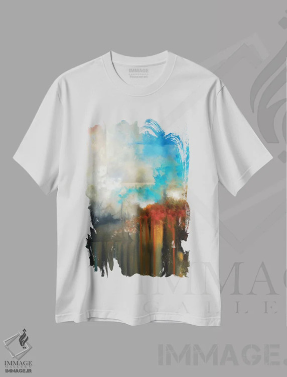 تیشرت سفید طرح دار آب های ناشناخته اثر کریستوفر لیتر | immage.ir