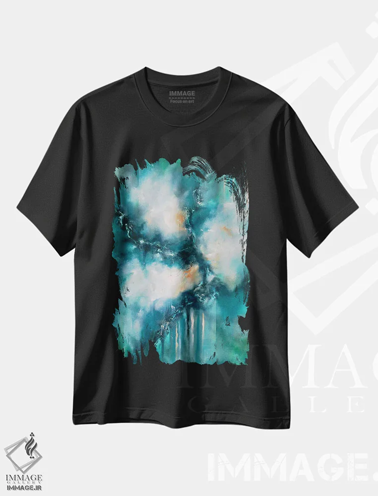 تیشرت مشکی طرح دار روی اقیانوسی بی انتها اثر کریستوفر لیتر | فروشگاه ایماژ