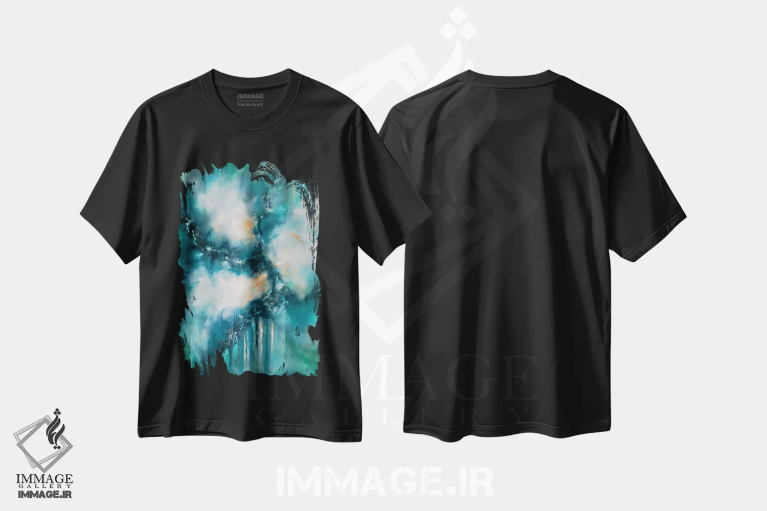 تیشرت مشکی طرح دار روی اقیانوسی بی انتها اثر کریستوفر لیتر | فروشگاه ایماژ