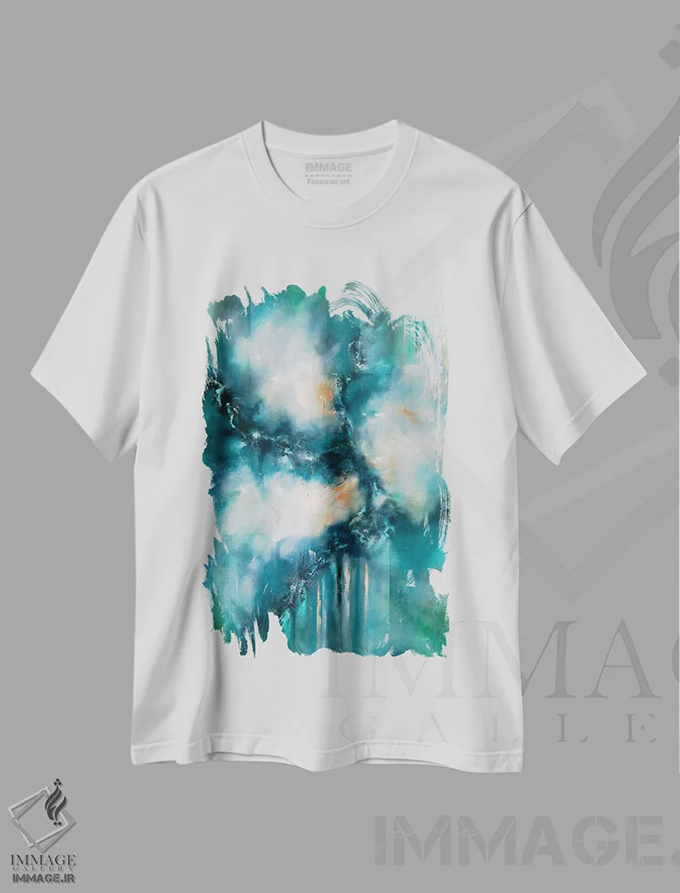 تیشرت سفید طرح دار روی اقیانوسی بی انتها اثر کریستوفر لیتر | immage.ir