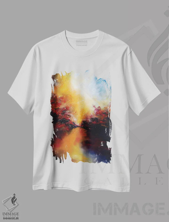 تیشرت سفید طرح دار لایه ها اثر کریستوفر لیتر | immage.ir