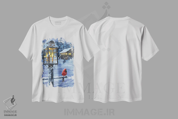 تیشرت سفید طرح دار گرمای زمستان، دکور کلبه و لژ اثر کریستوفر لیتر | immage.ir