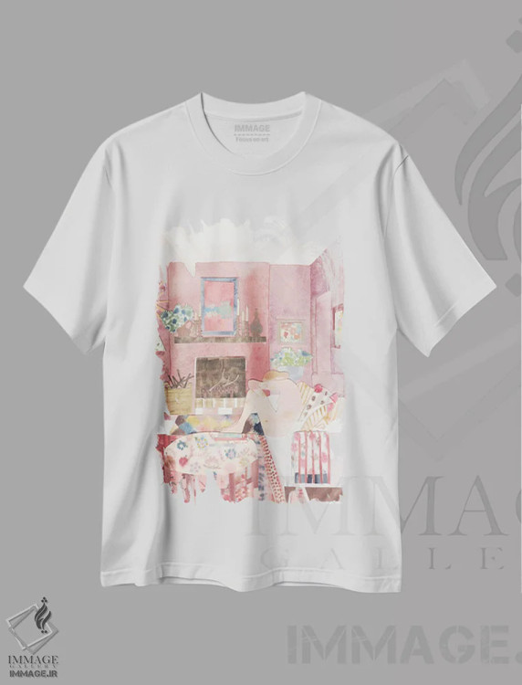 تیشرت سفید طرح دار اتاق لیزا، دکور معاصر اثر کلر ویلسون | immage.ir
