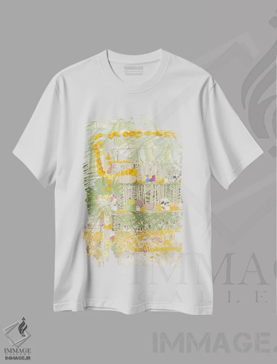 تیشرت سفید طرح دار روز مرگان، دکور معاصر اثر کلر ویلسون | فروشگاه ایماژ