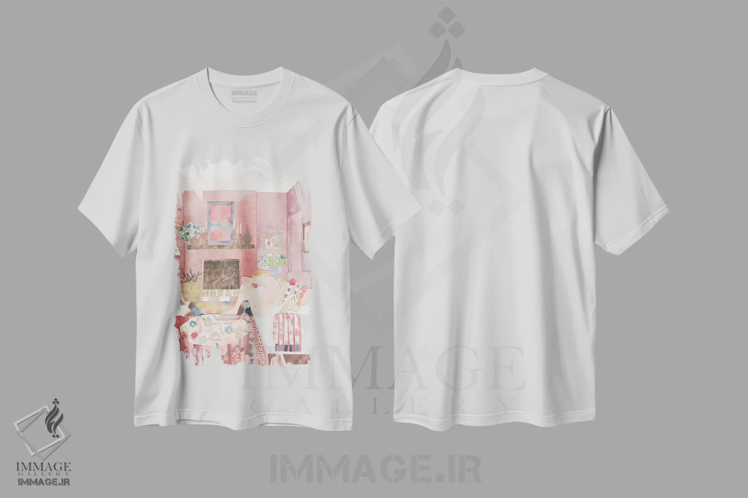 تیشرت سفید طرح دار اتاق لیزا، دکور معاصر اثر کلر ویلسون | immage.ir