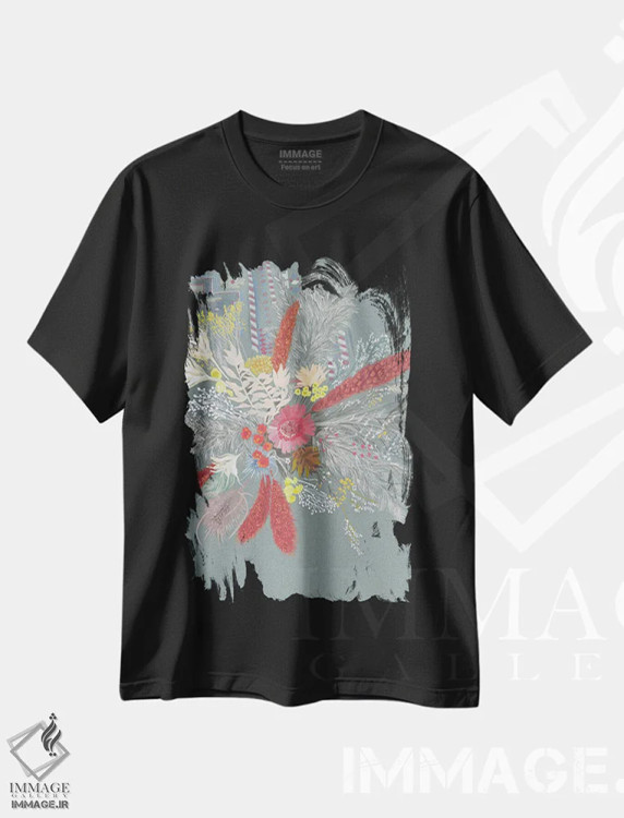 تیشرت مشکی طرح دار تعطیلات، دکور معاصر اثر کلر ویلسون | فروشگاه ایماژ