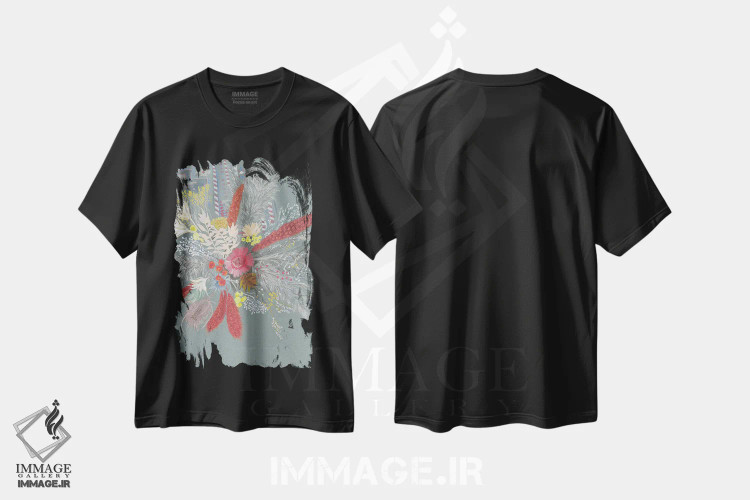 تیشرت مشکی طرح دار تعطیلات، دکور معاصر اثر کلر ویلسون | فروشگاه ایماژ