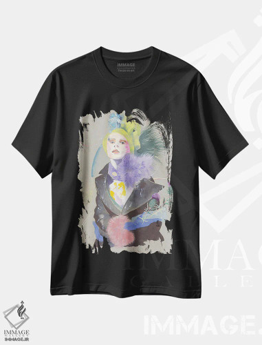 تیشرت مشکی طرح دار استلا، دکور معاصر اثر کلر ویلسون | فروشگاه ایماژ