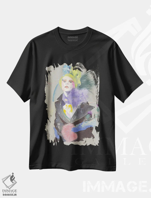 تیشرت مشکی طرح دار استلا، دکور معاصر اثر کلر ویلسون | فروشگاه ایماژ