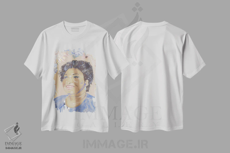 تیشرت سفید طرح دار استیسی، دکور معاصر اثر کلر ویلسون | فروشگاه ایماژ