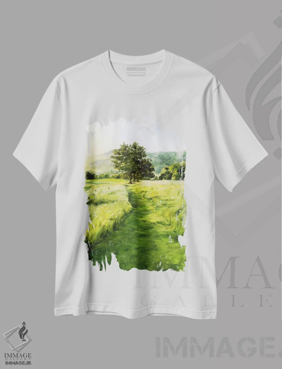 تیشرت سفید طرح دار آن نور طلایی، تزئینی اثر کولمن سنکال | فروشگاه ایماژ