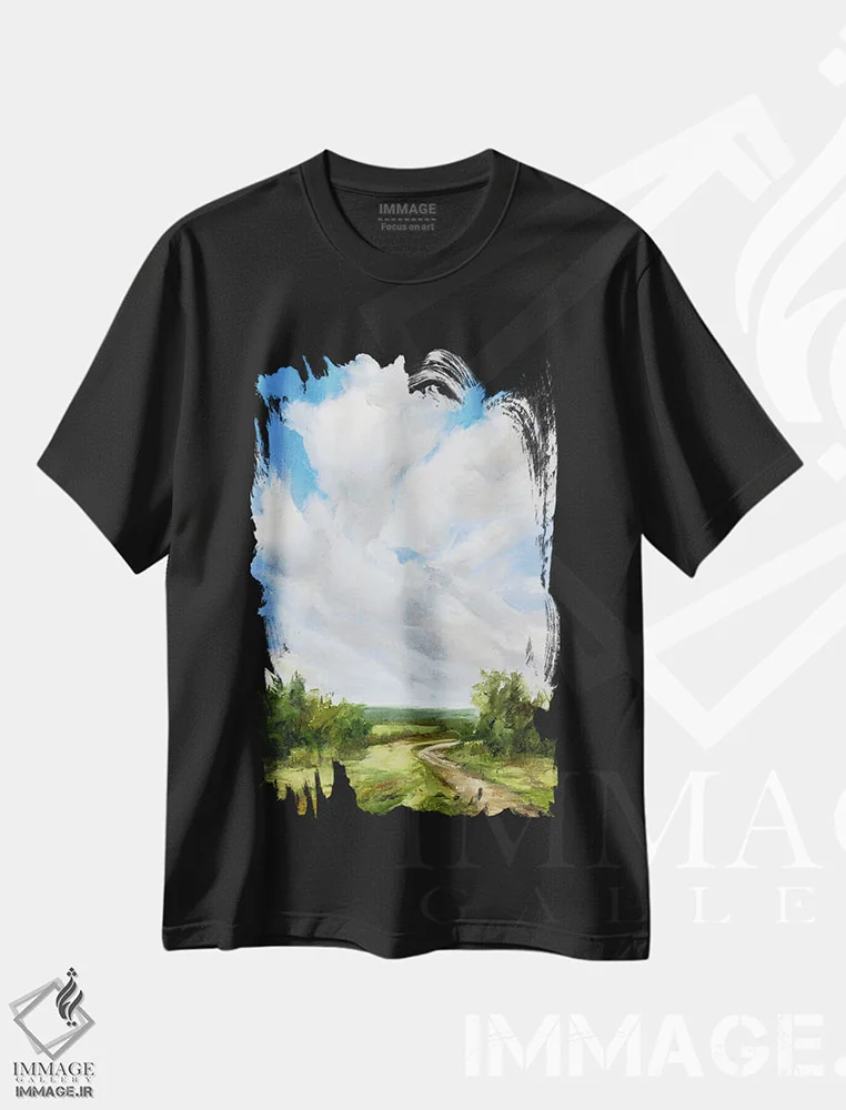 تیشرت مشکی طرح دار قلبم پر می کشد، تزئینی اثر کولمن سنکال | immage.ir