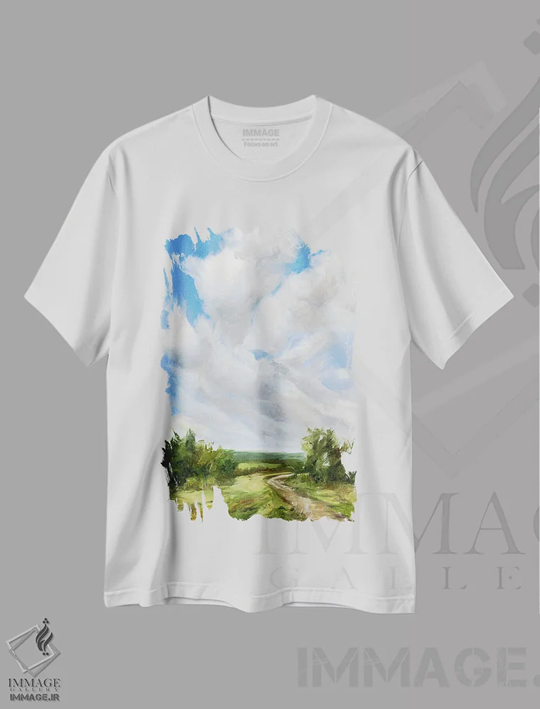 تیشرت سفید طرح دار قلبم پر می کشد، تزئینی اثر کولمن سنکال | فروشگاه ایماژ