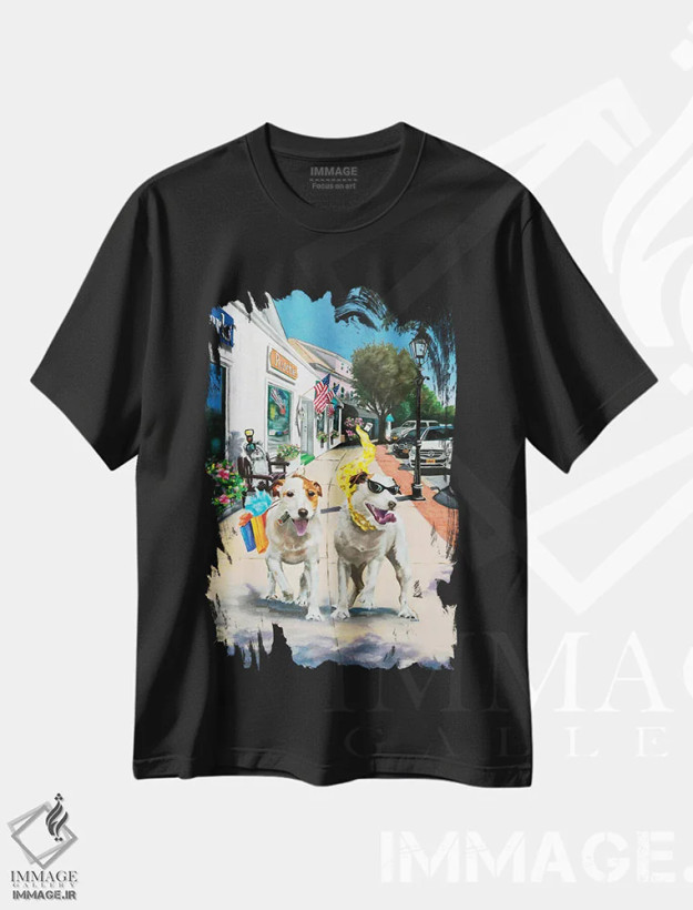 تیشرت مشکی طرح دار زندگی جودی و الروی، هنر فاخر معاصر اثر کارول لوز | فروشگاه ایماژ