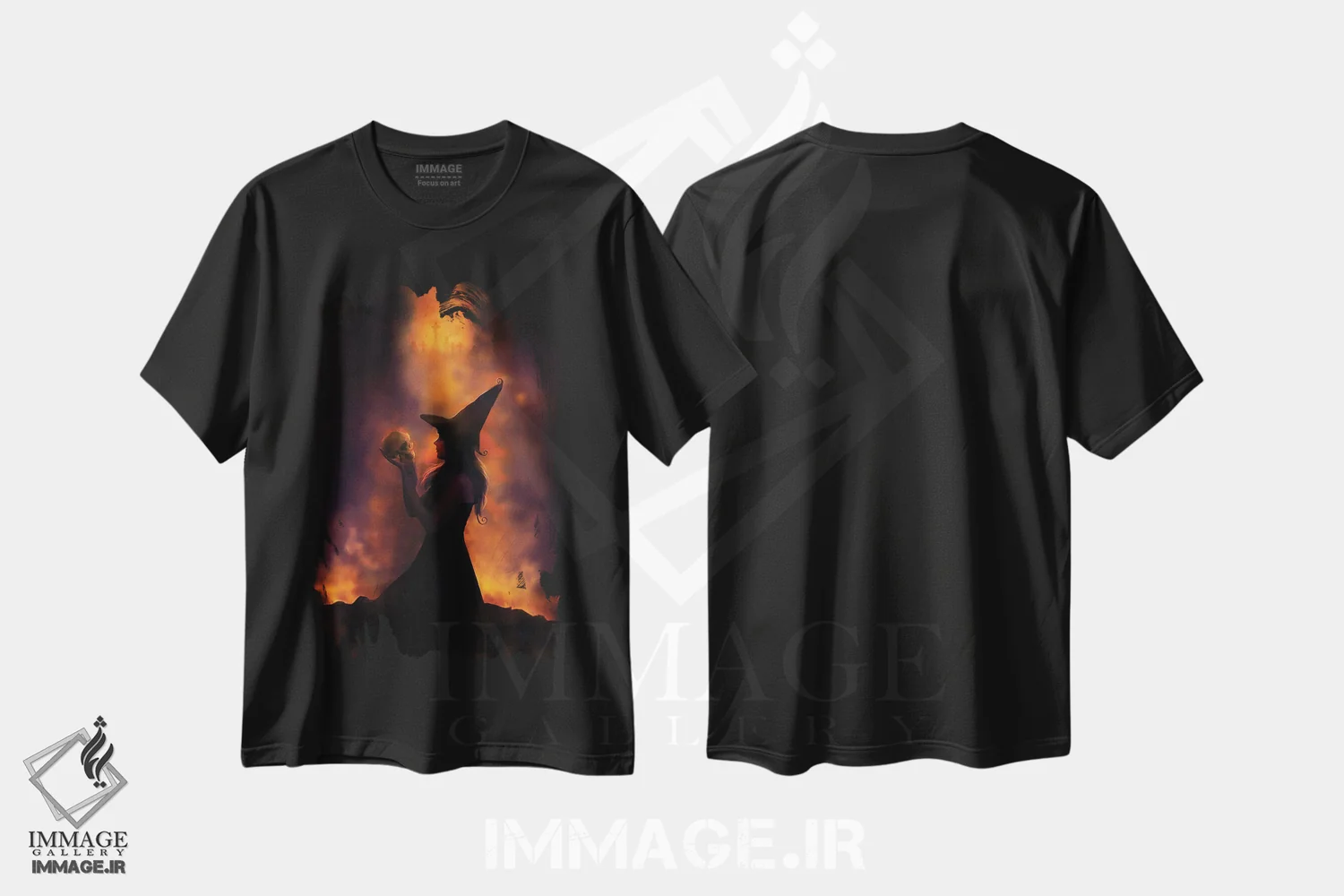 تیشرت مشکی طرح دار راز، دکوراسیون جایگزین اثر کلودیا مک کینی | فروشگاه ایماژ