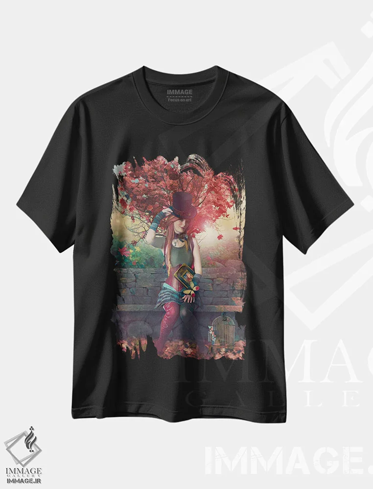 تیشرت مشکی طرح دار ولنتاین من باش، تزئینی اثر کلودیا مک کینی | immage.ir