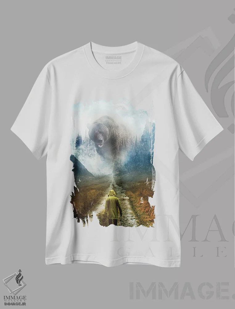 تیشرت سفید طرح دار سرزمین بی صاحب، تزئینی اثر کلودیا مک کینی | immage.ir