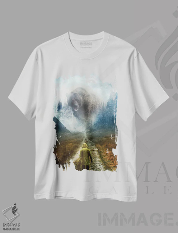 تیشرت سفید طرح دار سرزمین بی صاحب، تزئینی اثر کلودیا مک کینی | immage.ir
