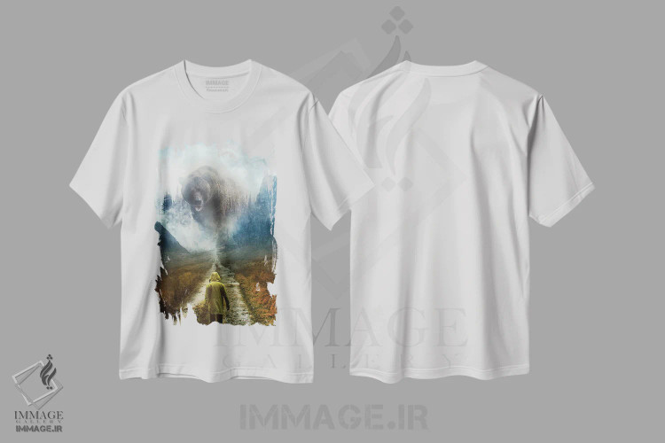 تیشرت سفید طرح دار سرزمین بی صاحب، تزئینی اثر کلودیا مک کینی | immage.ir