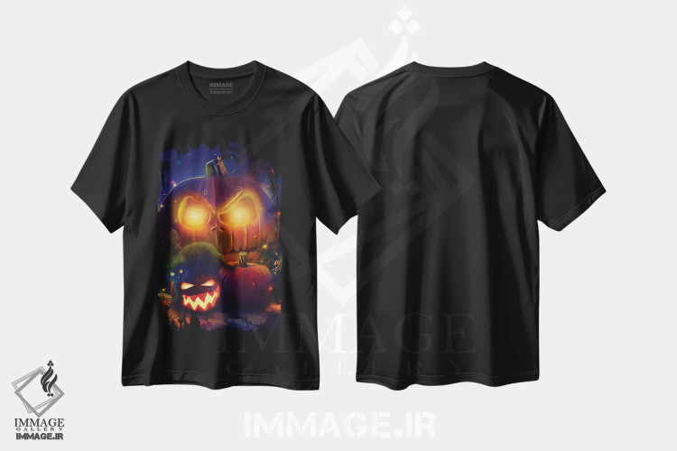 تیشرت مشکی طرح دار هالووین مبارک، تزئینی اثر کلودیا مک کینی | immage.ir