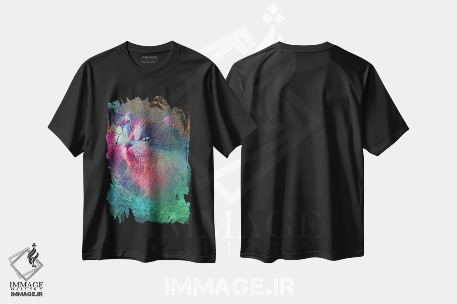 تیشرت مشکی طرح دار بوسه های پروانه ای، هنر دیجیتال اثر کلودیا مک کینی | immage.ir