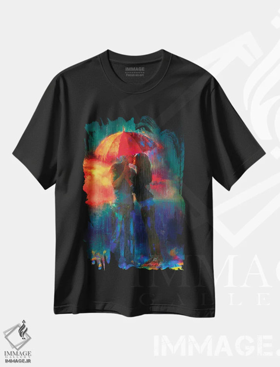 تیشرت مشکی طرح دار نقاشی کردن تصاویر، هنر فاخر معاصر اثر کلودیا مک کینی | immage.ir