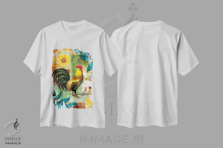 تیشرت سفید طرح دار روزهای مزرعه، دکور روستایی اثر کلودیا مک کینی | فروشگاه ایماژ