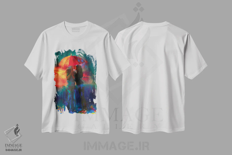 تیشرت سفید طرح دار نقاشی کردن تصاویر، هنر فاخر معاصر اثر کلودیا مک کینی | فروشگاه ایماژ