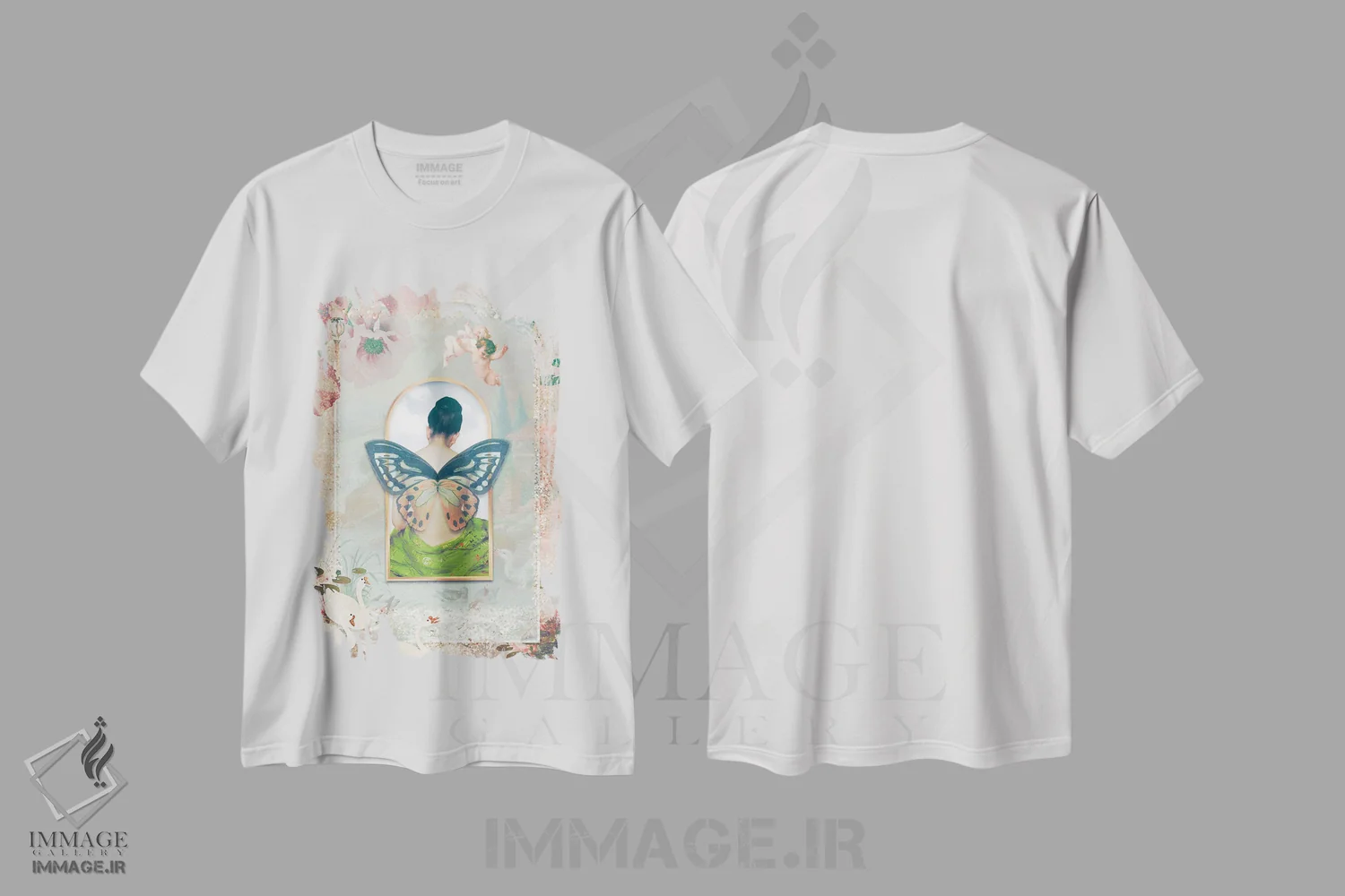 تیشرت سفید طرح دار زیبایی طبیعی، تزئینی اثر کلودیا مک کینی | immage.ir