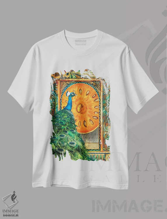 تیشرت سفید طرح دار پنجرهٔ سلطنتی، دکور بوهمی اثر کلودیا مک کینی | immage.ir