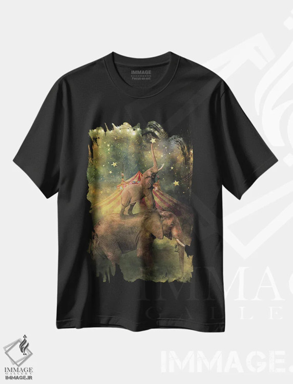تیشرت مشکی طرح دار آرزوهای ستاره ای، هنر دیجیتال اثر کلودیا مک کینی | immage.ir