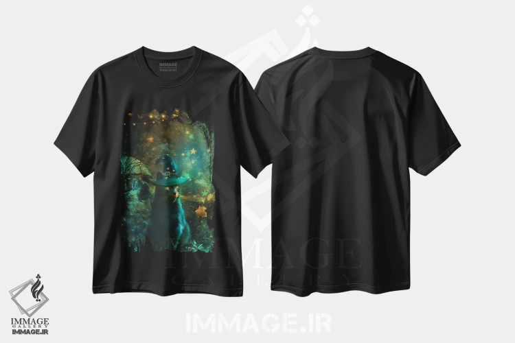 تیشرت مشکی طرح دار شیرین اما ترسناک، هنر دیجیتال اثر کلودیا مک کینی | فروشگاه ایماژ