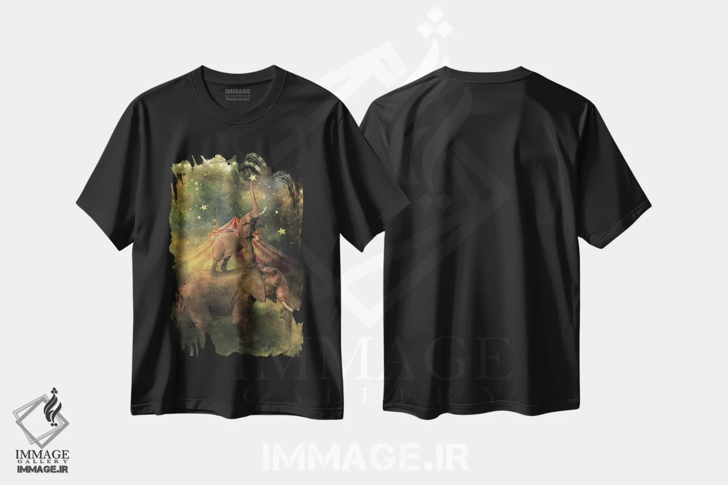 تیشرت مشکی طرح دار آرزوهای ستاره ای، هنر دیجیتال اثر کلودیا مک کینی | immage.ir