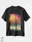 تیشرت مشکی طرح دار درخت شگفتی، هنر دیجیتال اثر کلودیا مک کینی | فروشگاه ایماژ