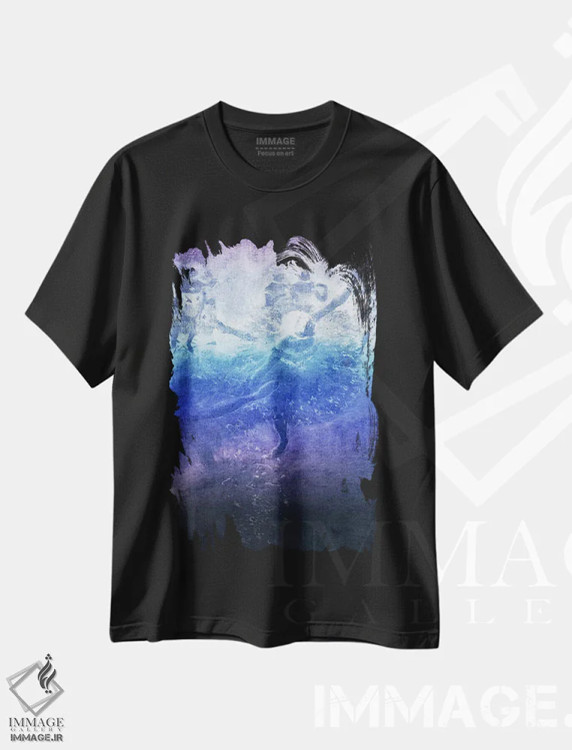 تیشرت مشکی طرح دار رقاص سبز شماره شش، هنر دیجیتال اثر فایو بای فایو کالکتیو | immage.ir