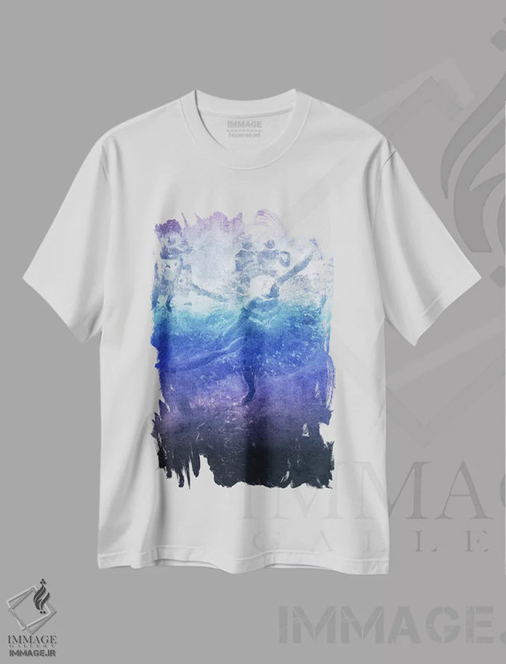 تیشرت سفید طرح دار رقاص سبز شماره شش، هنر دیجیتال اثر فایو بای فایو کالکتیو | فروشگاه ایماژ