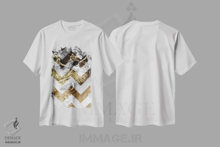 تیشرت سفید طرح دار رقاص سبز شماره هفت، هنر دیجیتال اثر فایو بای فایو کالکتیو | immage.ir
