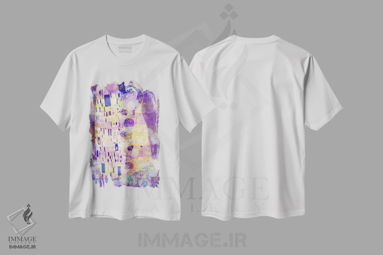 تیشرت سفید طرح دار بوسه شماره دو، هنر دیجیتال اثر فایو بای فایو کالکتیو | فروشگاه ایماژ