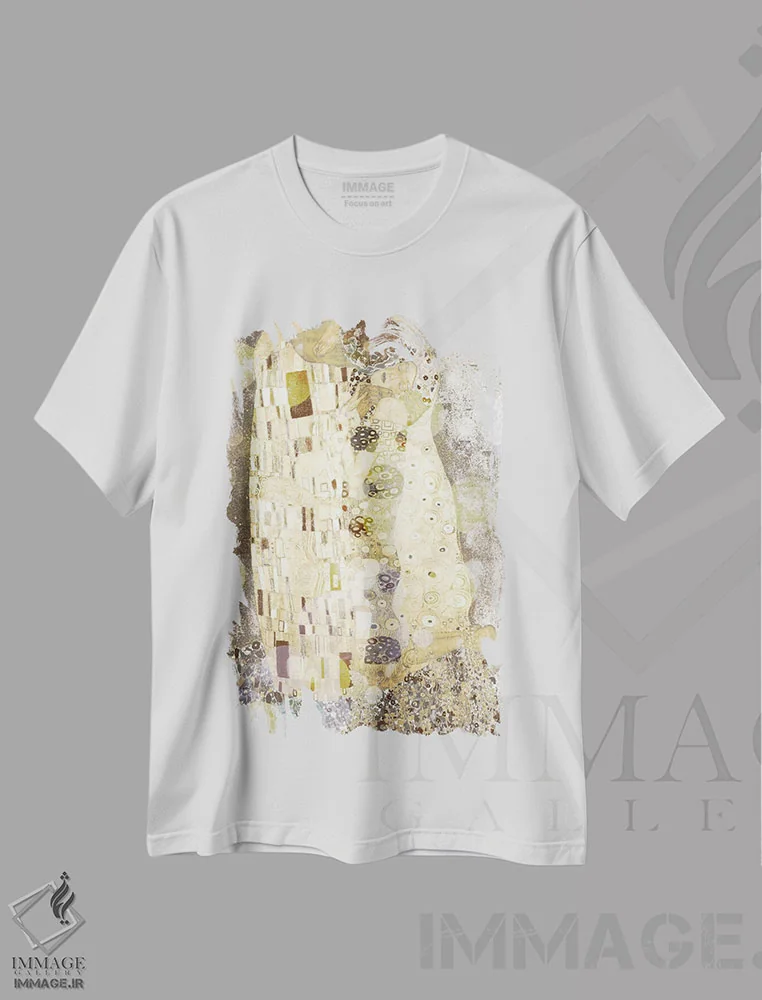 تیشرت سفید طرح دار بوسه شماره سه، هنر دیجیتال اثر فایو بای فایو کالکتیو | immage.ir