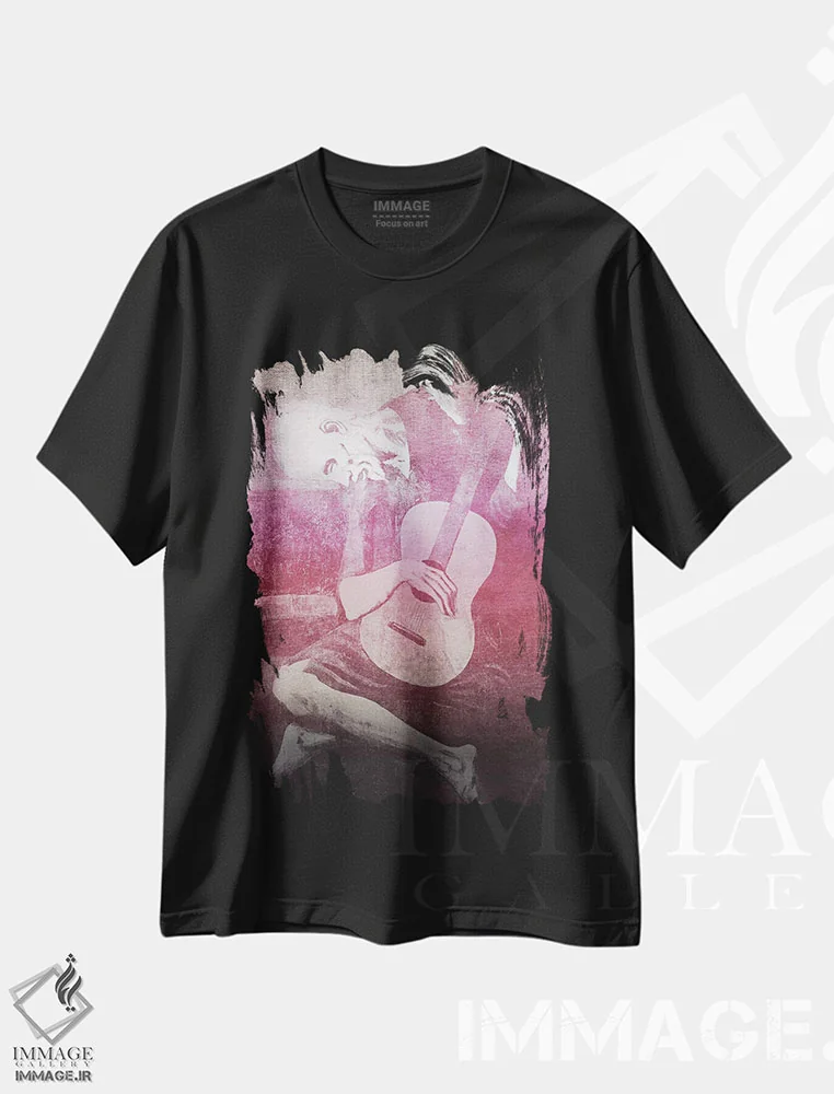 تیشرت مشکی طرح دار نوازنده پیر گیتار دوازدهم، مدیوم اثر فایو بای فایو کالکتیو | فروشگاه ایماژ