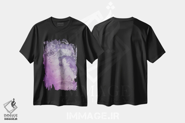 تیشرت مشکی طرح دار مادر و کودک سوم، هنر دیجیتال اثر فایو بای فایو کالکتیو | فروشگاه ایماژ