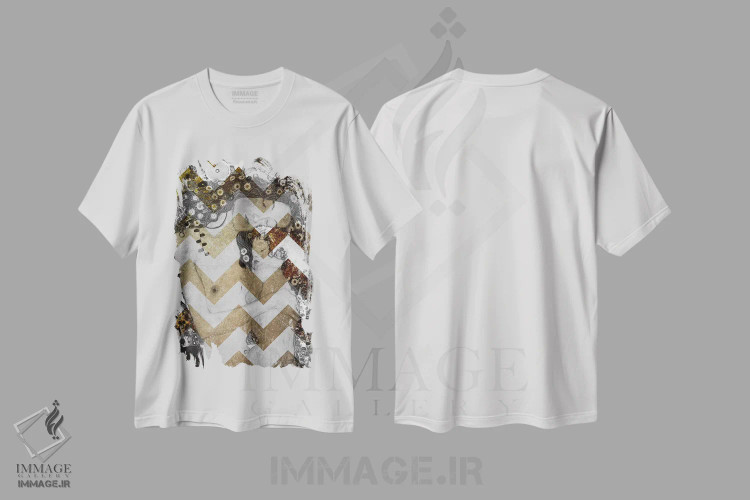 تیشرت سفید طرح دار مادر و کودک هفتم، هنر دیجیتال اثر فایو بای فایو کالکتیو | فروشگاه ایماژ