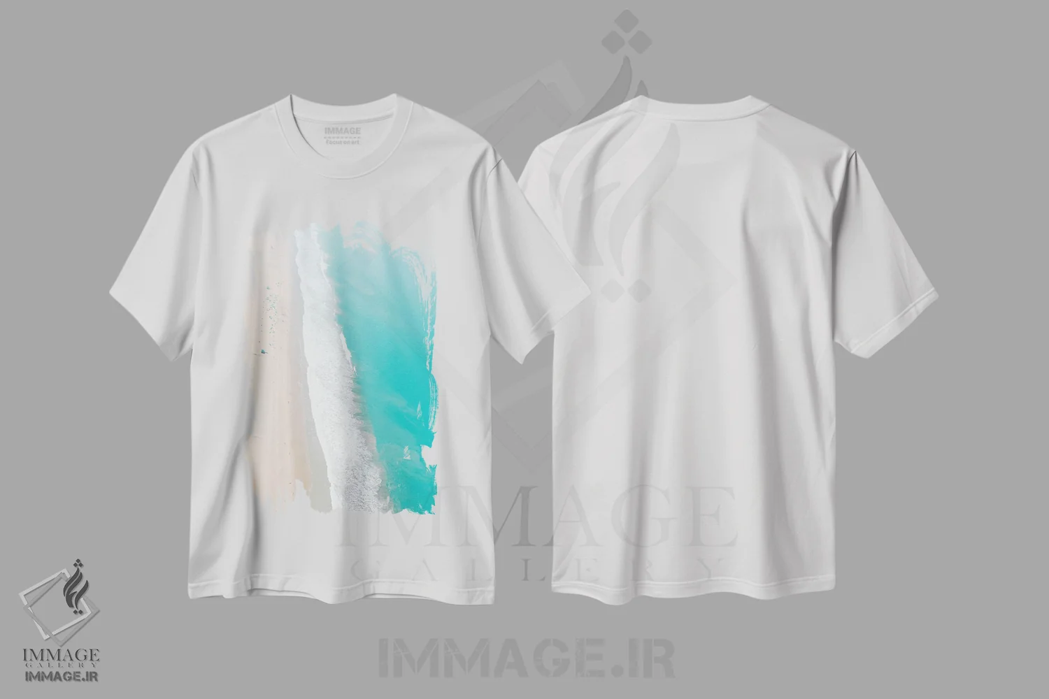 تیشرت سفید طرح دار ساحل سانتا مونیکا، دکور ساحلی اثر کارولین مینت | immage.ir