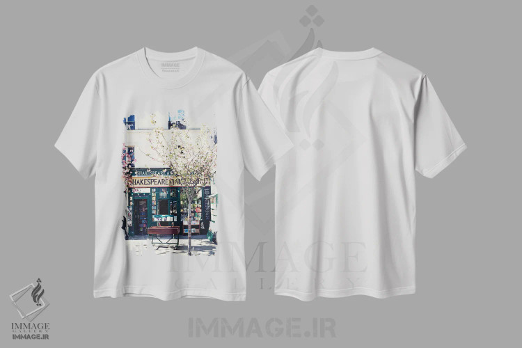 تیشرت سفید طرح دار شکسپیر اند کو، تزئینی اثر کارولین مینت | immage.ir