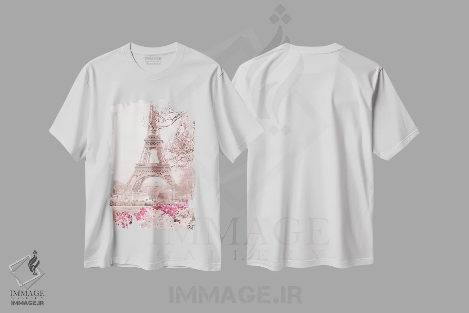 تیشرت سفید طرح دار بهار در پاریس است، تزئینی اثر کارولین مینت | immage.ir
