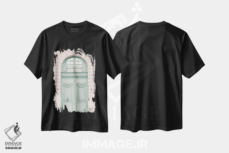 تیشرت مشکی طرح دار در نعناعی پاریس، تزئینی اثر کارولین مینت | immage.ir